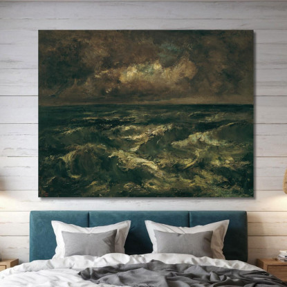 Mare In Tempesta Mare Agitato Narcisse-Virgile Diaz de La Peña nvd66 quadro stampato su tela