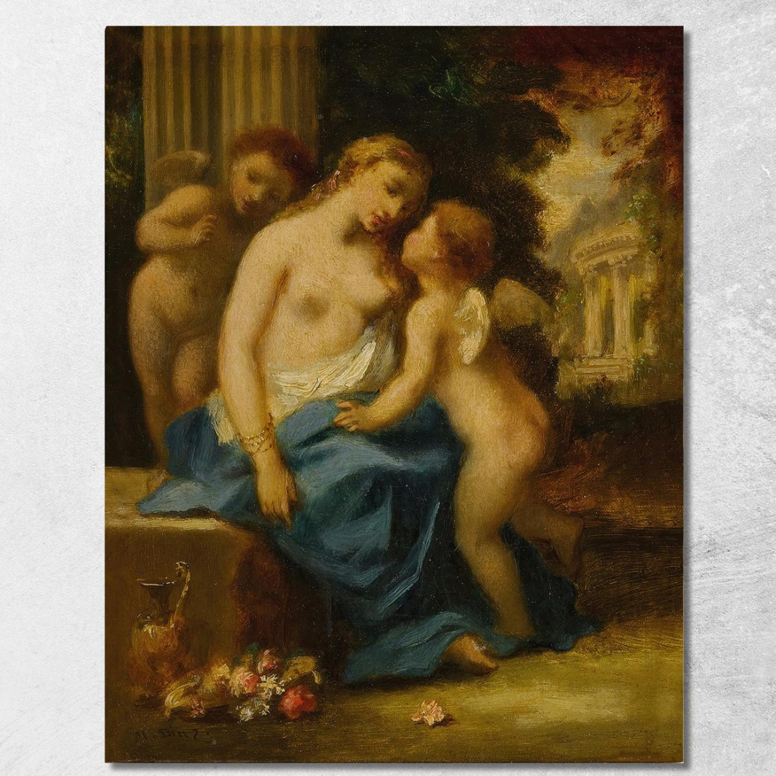 Venere E Cupidi Narcisse-Virgile Diaz de La Peña nvd81 quadro stampato su tela Venere E Cupidi Narcisse-Virgile Diaz de La Peña nvd81 quadro stampato su tela