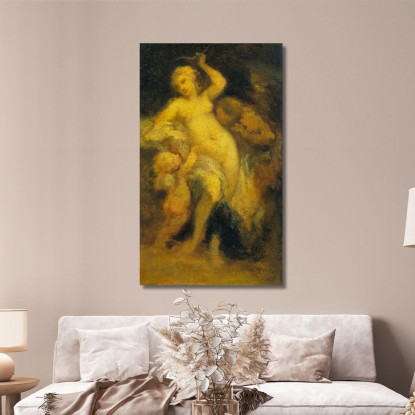 Venere Disarma Cupido Narcisse-Virgile Diaz de La Peña nvd82 quadro stampato su tela