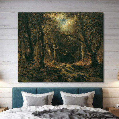 Interno Del Bosco Narcisse-Virgile Diaz de La Peña nvd85 quadro stampato su tela