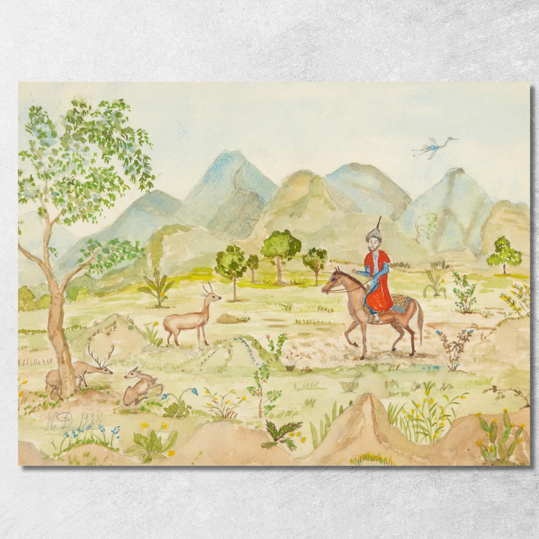 Paesaggio Con Cavaliere Nils Dardel ndr27 quadro stampato su tela Paesaggio Con Cavaliere Nils Dardel ndr27 quadro stampato su tela