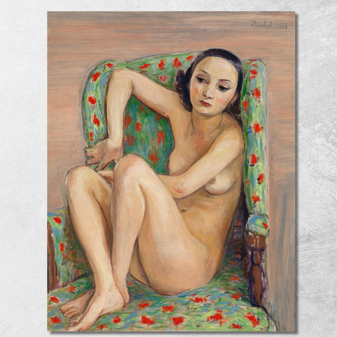 Modella Su Una Sedia Verde Nils Dardel ndr32 quadro stampato su tela Modella Su Una Sedia Verde Nils Dardel ndr32 quadro stampato su tela
