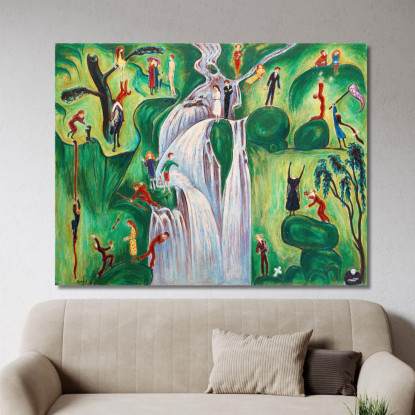 La Cascata Nils Dardel ndr53 quadro stampato su tela