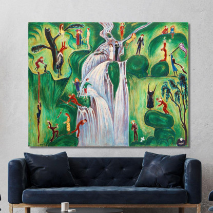 La Cascata Nils Dardel ndr53 quadro stampato su tela