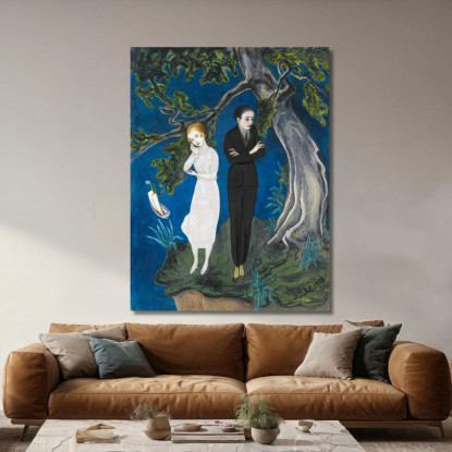 Giovane Uomo In Nero Ragazza In Bianco Nils Dardel ndr54 quadro stampato su tela