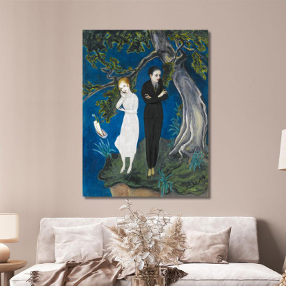 Giovane Uomo In Nero Ragazza In Bianco Nils Dardel ndr54 quadro stampato su tela