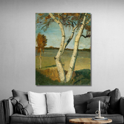 Betulla In Un Paesaggio Paula Modersohn-Becker pmb1 quadro stampato su tela