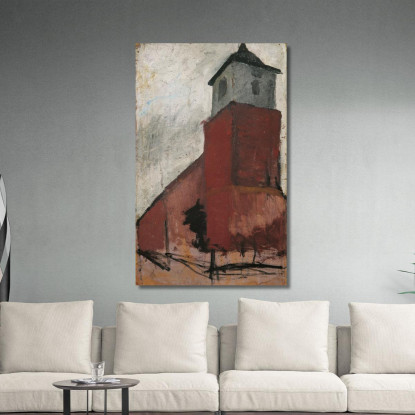 Chiesa A Worpswede Paula Modersohn-Becker pmb10 quadro stampato su tela