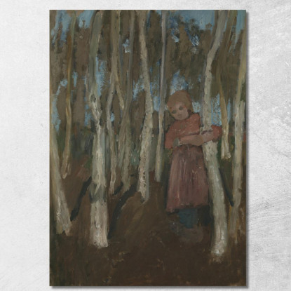 Ragazza In Una Foresta Di Betulle Paula Modersohn-Becker pmb15 quadro stampato su tela