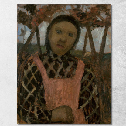 Ragazza Al Crepuscolo Con Camicetta A Quadri Paula Modersohn-Becker pmb17 quadro stampato su tela