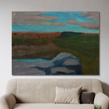 Paesaggio Autunnale Al Weyerberg Con Stagno Paula Modersohn-Becker pmb26 quadro stampato su tela