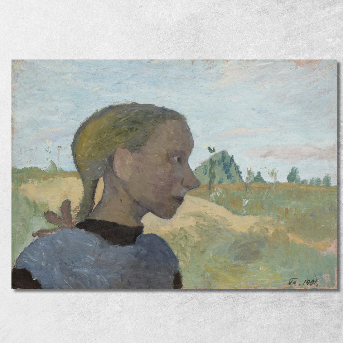 Ritratto Di Una Ragazza Paula Modersohn-Becker pmb35 quadro stampato su tela Ritratto Di Una Ragazza Paula Modersohn-Becker pmb35 quadro stampato su tela