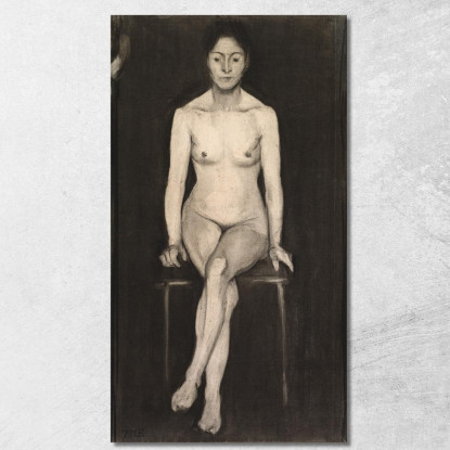 Nudo Femminile Seduto Paula Modersohn-Becker pmb36 quadro stampato su tela