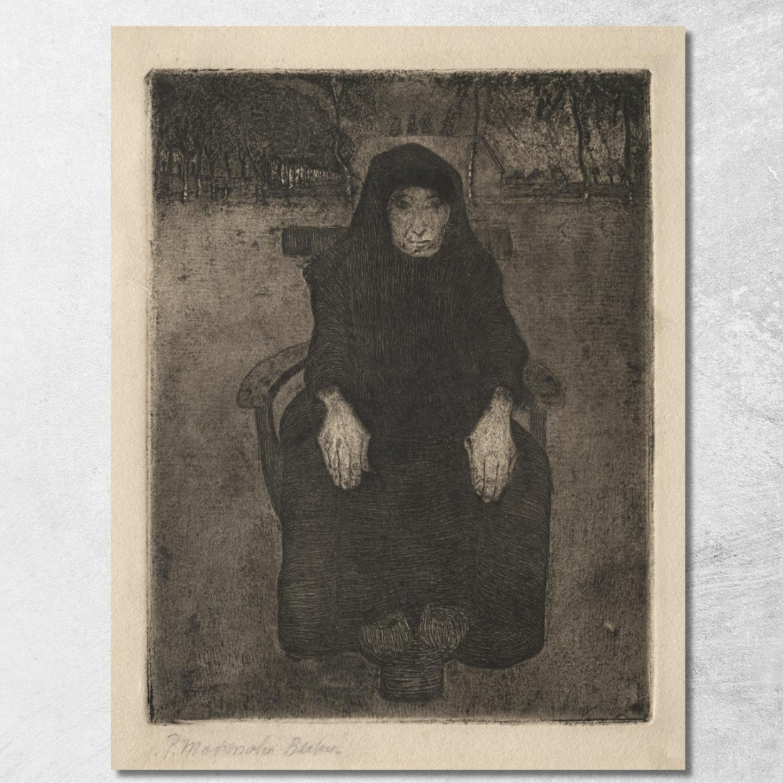 Vecchia Donna Seduta Paula Modersohn-Becker pmb37 quadro stampato su tela Vecchia Donna Seduta Paula Modersohn-Becker pmb37 quadro stampato su tela