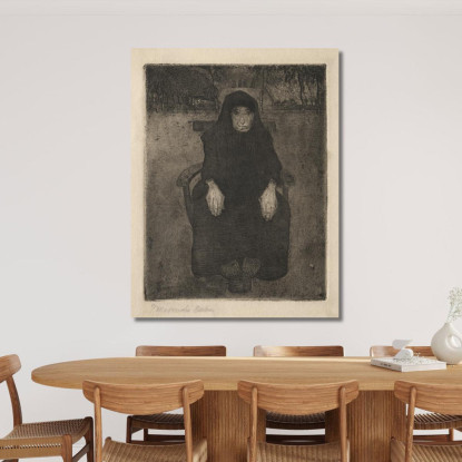Vecchia Donna Seduta Paula Modersohn-Becker pmb37 quadro stampato su tela