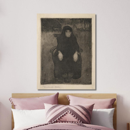 Vecchia Donna Seduta Paula Modersohn-Becker pmb37 quadro stampato su tela