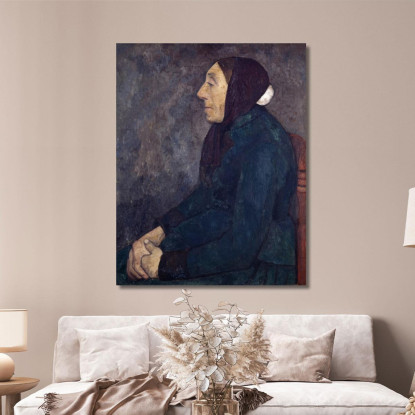 Vecchia Contadina Seduta Paula Modersohn-Becker pmb44 quadro stampato su tela