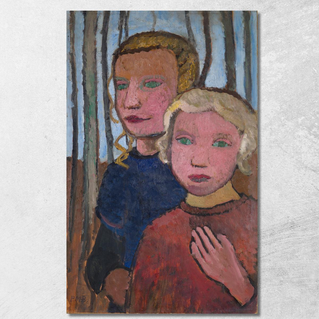 Due Ragazze Davanti A Betulle Paula Modersohn-Becker pmb51 quadro stampato su tela