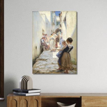 Una Strada A Torello Italia Peder Severin Krøyer psk4 quadro stampato su tela