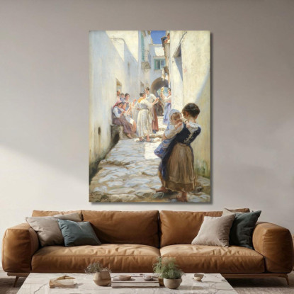 Una Strada A Torello Italia Peder Severin Krøyer psk4 quadro stampato su tela