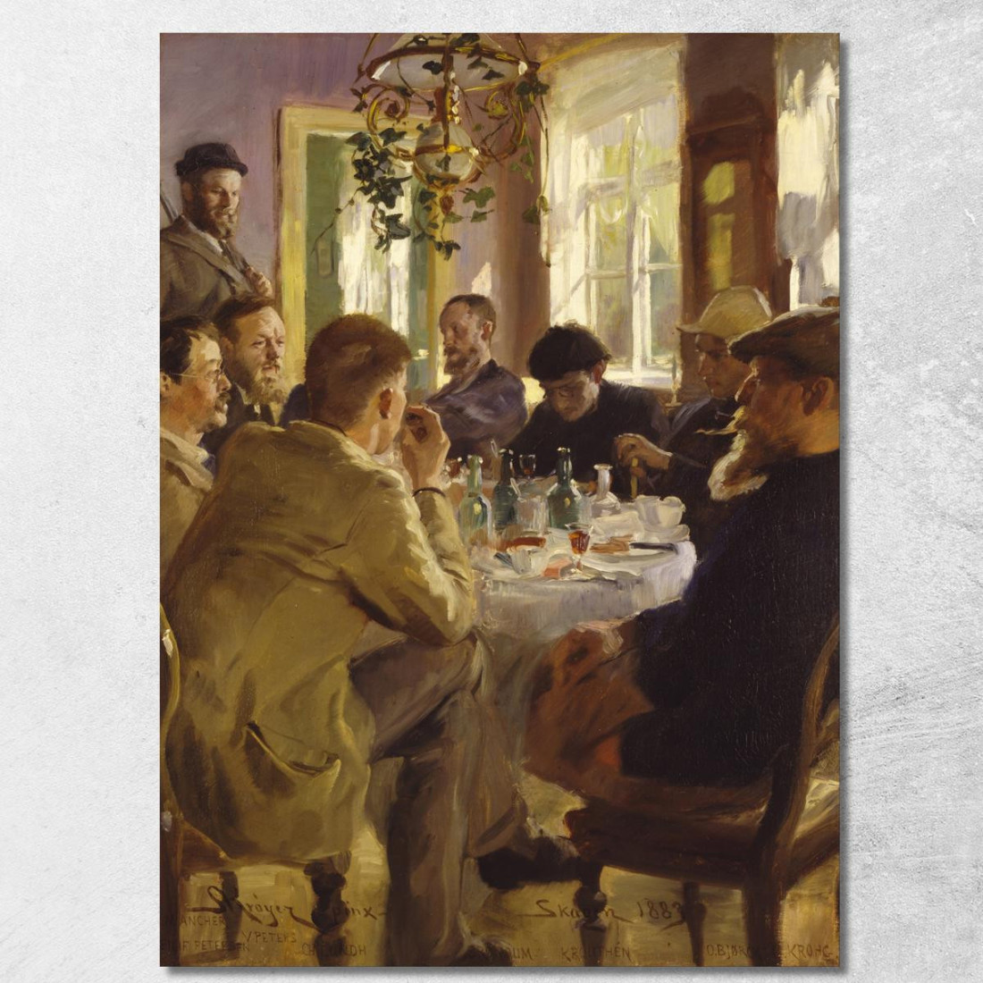 Pranzo Degli Artisti All'Hotel Brøndum Peder Severin Krøyer psk9 quadro stampato su tela Pranzo Degli Artisti All'Hotel Brøndum Peder Severin Krøyer psk9 quadro stampato su tela