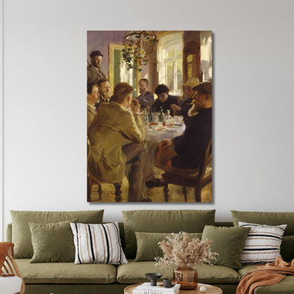 Pranzo Degli Artisti All'Hotel Brøndum Peder Severin Krøyer psk9 quadro stampato su tela