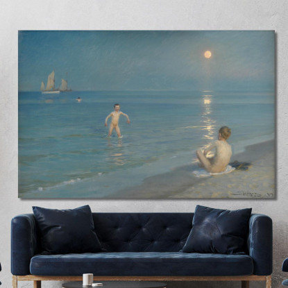 Ragazzi Che Fanno Il Bagno A Skagen. Sera D'Estate Peder Severin Krøyer psk13 quadro stampato su tela