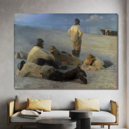 Pescatori Sulla Spiaggia Di Skagen Peder Severin Krøyer psk19 quadro stampato su tela