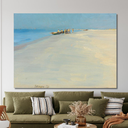 Pescatori Sulla Spiaggia Di Skagen Peder Severin Krøyer psk20 quadro stampato su tela