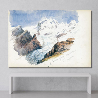 Monte Rosa Dall'Hornli Zermatt John Singer Sargent jss170 quadro stampato su tela