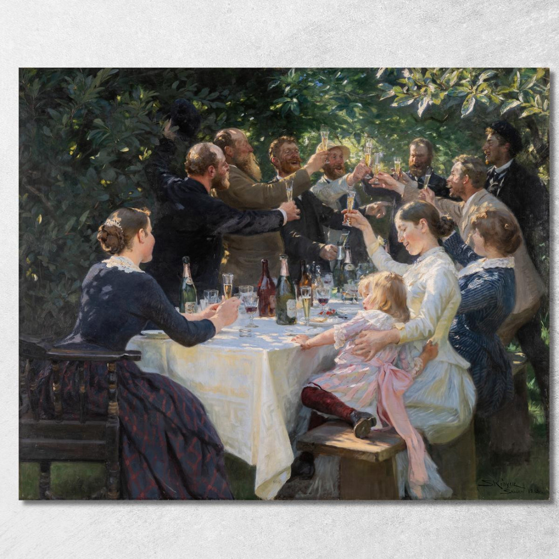 Hip Hip Hurrah! Festa Degli Artisti A Skagen Peder Severin Krøyer psk25 quadro stampato su tela Hip Hip Hurrah! Festa Degli Artisti A Skagen Peder Severin Krøyer psk25 quadro stampato su tela