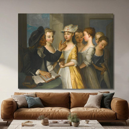 Scuola Per Ragazze Philippe Mercier pmr9 quadro stampato su tela