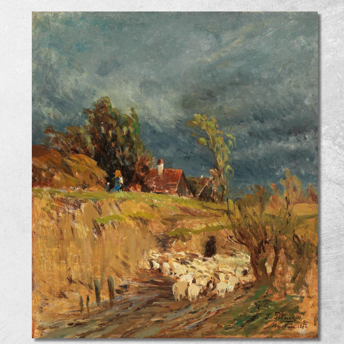Una Tempesta In Arrivo Su Haslau Tina Blau tbl1 quadro stampato su tela Una Tempesta In Arrivo Su Haslau Tina Blau tbl1 quadro stampato su tela