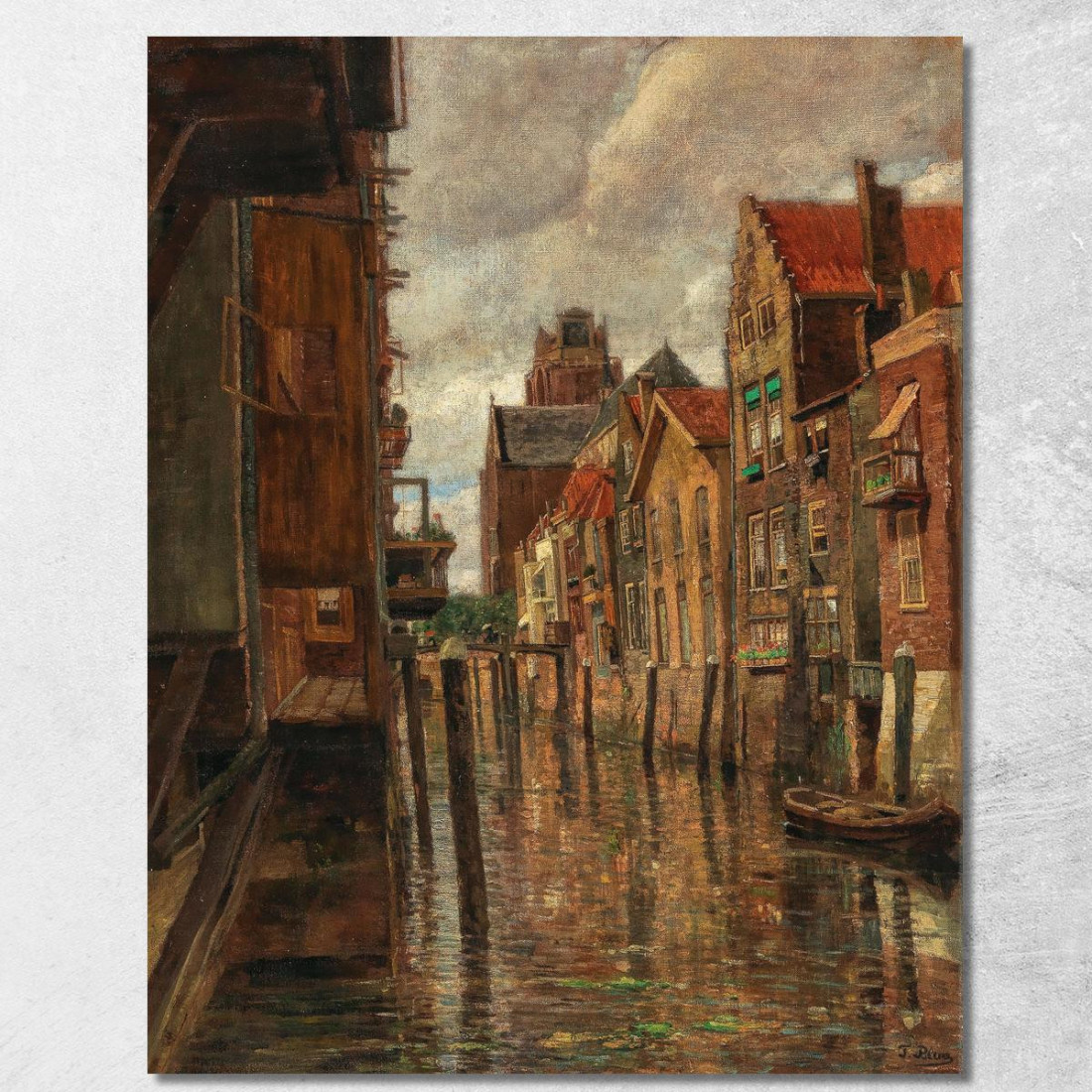 Un Canale A Dordrecht Tina Blau tbl3 quadro stampato su tela