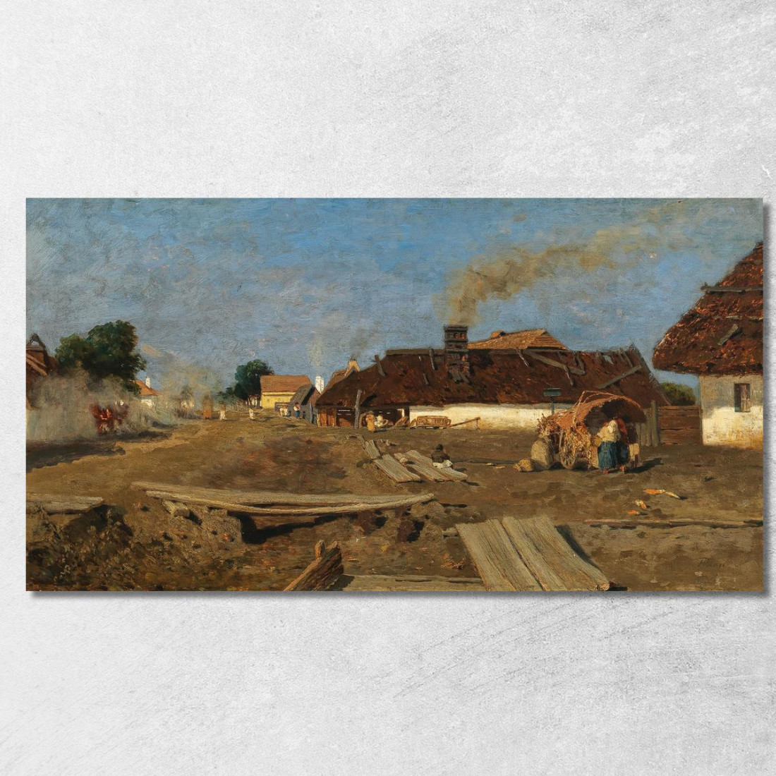 Una Strada Di Campagna A Szolnok Tina Blau tbl10 quadro stampato su tela Una Strada Di Campagna A Szolnok Tina Blau tbl10 quadro stampato su tela