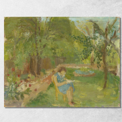 Ragazza Nel Giardino Walter Kurt Wiemken wkw8 quadro stampato su tela