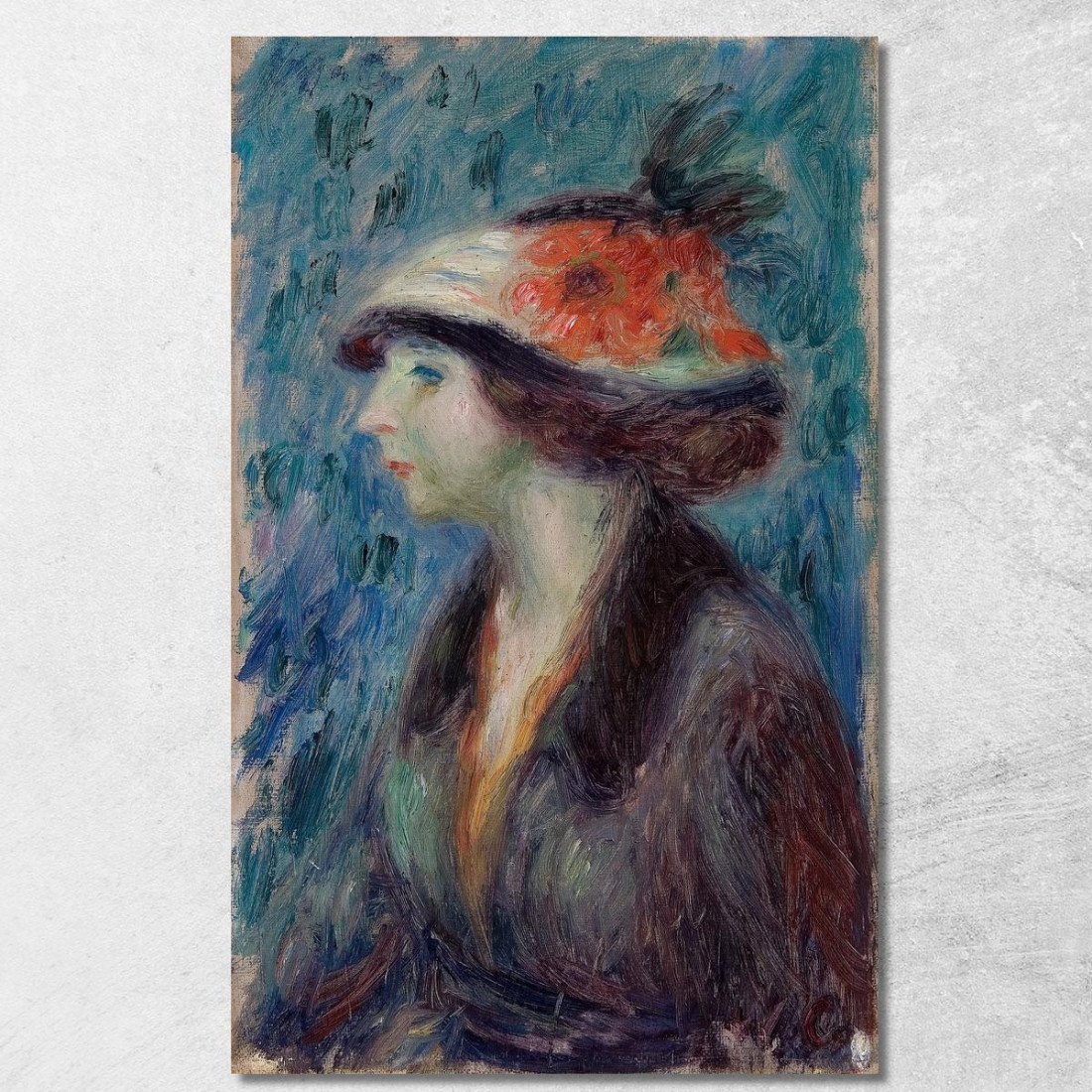 Ragazza Con Cappello Fiorito William James Glackens wjg20 quadro stampato su tela Ragazza Con Cappello Fiorito William James Glackens wjg20 quadro stampato su tela