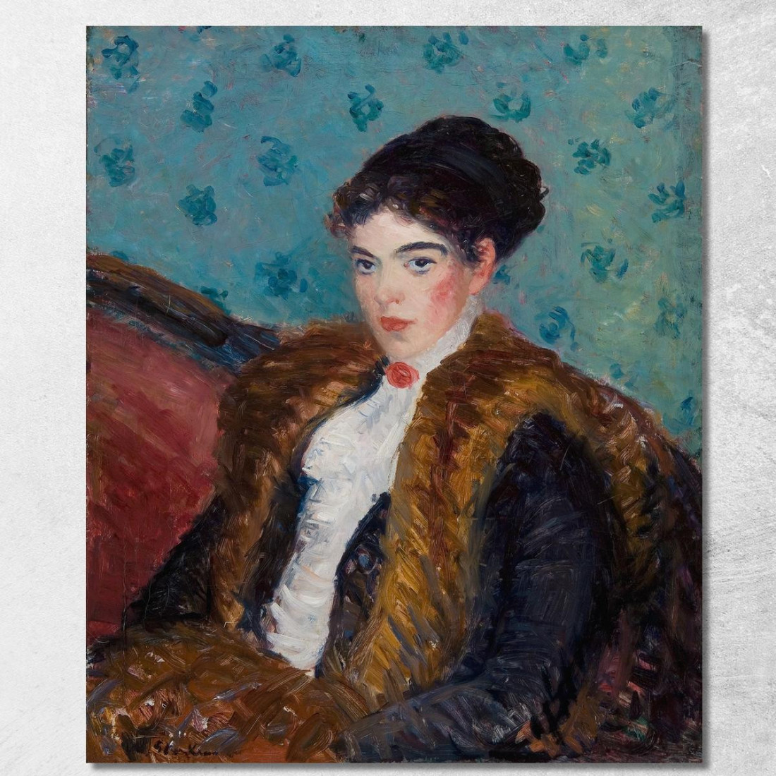Ragazza Con Pelliccia Di Volpe William James Glackens wjg21 quadro stampato su tela Ragazza Con Pelliccia Di Volpe William James Glackens wjg21 quadro stampato su tela
