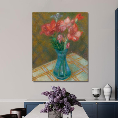 Gladioli In Vaso Di Vetro Verde William James Glackens wjg22 quadro stampato su tela