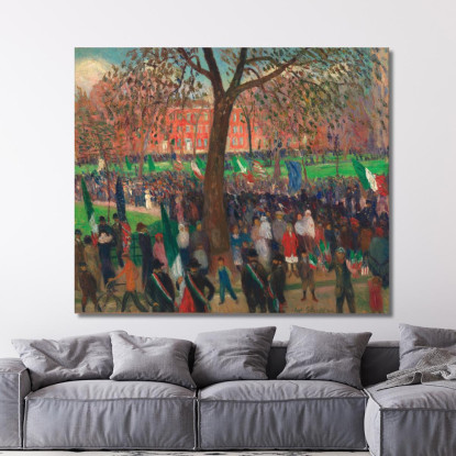 Parata A Washington Square William James Glackens wjg32 quadro stampato su tela