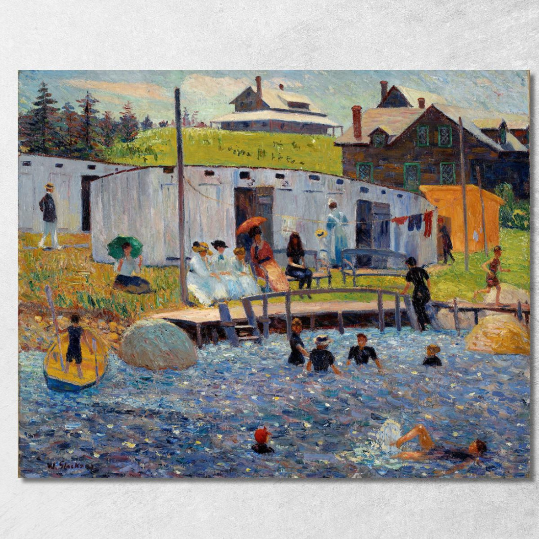 L'Ora Del Bagno A Chester Nuova Scozia William James Glackens wjg54 quadro stampato su tela L'Ora Del Bagno A Chester Nuova Scozia William James Glackens wjg54 quadro stampato su tela