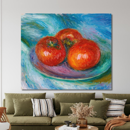 Tre Pomodori William James Glackens wjg62 quadro stampato su tela