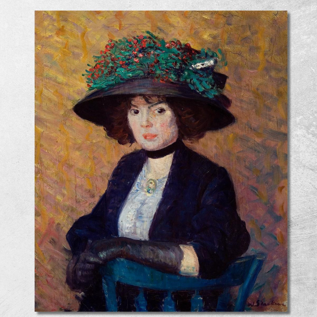 Donna Con Cappello Verde William James Glackens wjg66 quadro stampato su tela Donna Con Cappello Verde William James Glackens wjg66 quadro stampato su tela