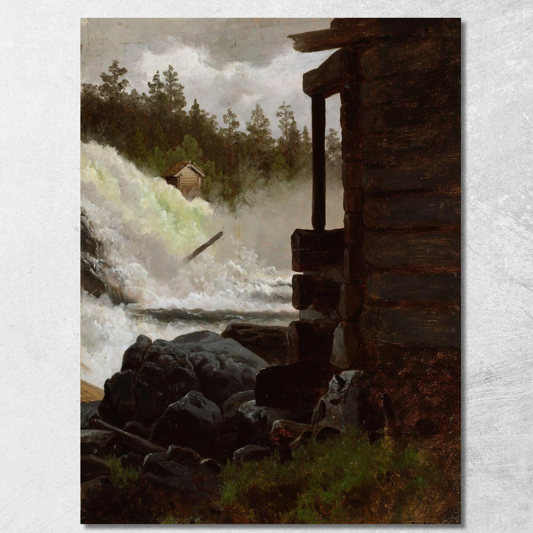 Una Cascata Adolph Tidemand atd5 quadro stampato su tela Una Cascata Adolph Tidemand atd5 quadro stampato su tela