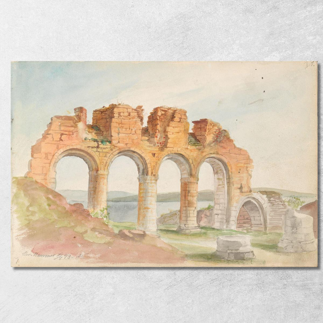 Rovine Della Cattedrale Di Hamar Adolph Tidemand atd15 quadro stampato su tela Rovine Della Cattedrale Di Hamar Adolph Tidemand atd15 quadro stampato su tela