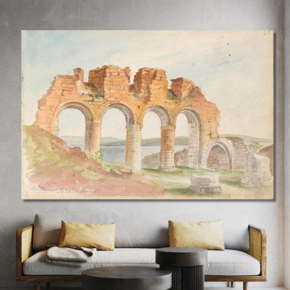 Rovine Della Cattedrale Di Hamar Adolph Tidemand atd15 quadro stampato su tela