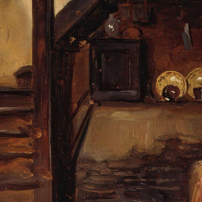 Cucina Tedesca Adolph Tidemand atd29 quadro stampato su tela