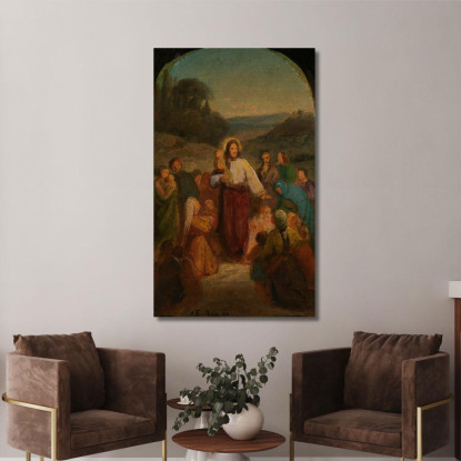 Lasciate Che I Bambini Vengano A Me Adolph Tidemand atd39 quadro stampato su tela