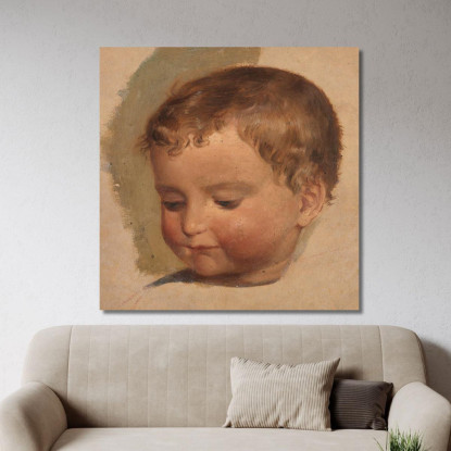 Ritratto Di Un Bambino Adolph Tidemand atd50 quadro stampato su tela