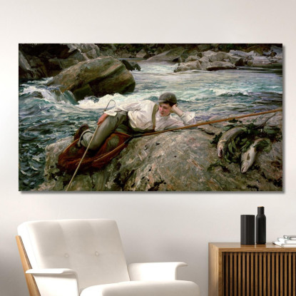 Durante Le Sue Vacanze In Norvegia John Singer Sargent jss205 quadro stampato su tela